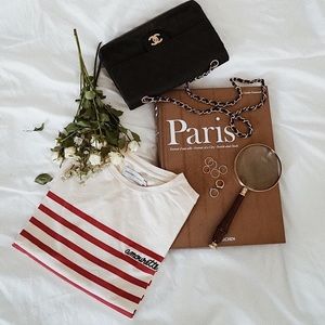 Sincerely Jules white red stripped sweatshirt